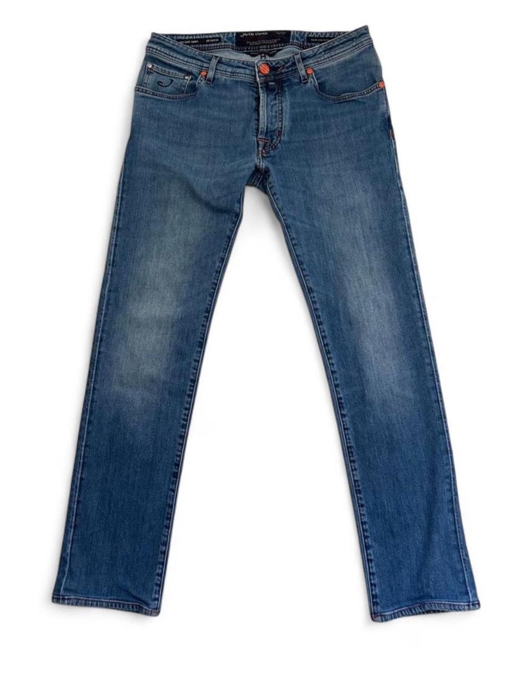 Jacob Cohen Men's Slim Jeans - Blue with Orange Rivets